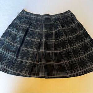 Gap Women's Pleated Plaid Vintage Skirt Cotton Black/White Size 10